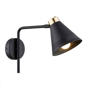 Kinkiet AVALONE 8008 oprawa w kolorze czarnym z elementami złota ARGON