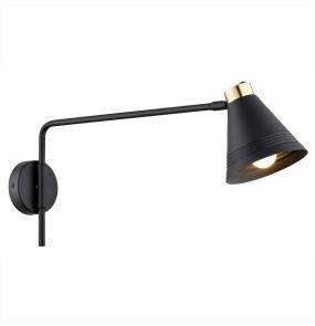 Kinkiet na wysięgniku AVALONE 8009 oprawa w kolorze czarnym ze złotymi elementami ARGON