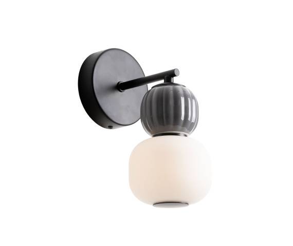 Kinkiet MODERN W0400 oprawa w kolorze czarnym z szarym elementem MAXLIGHT