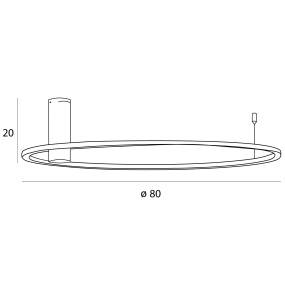 MAXLIGHT C0240 PLAFON QUEEN 80CM  BRUSHED GOLD 20W 3000K