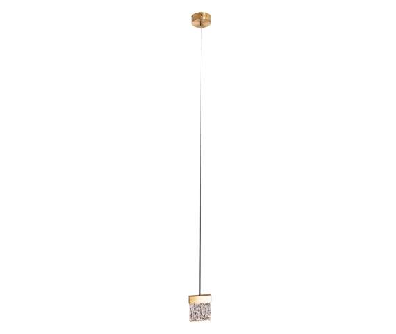 Lampa wisząca VETRO P0573D oprawa w kolorze szczotkowanego złota MAXLIGHT