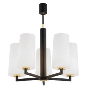 Żyrandol CAMELOT PLUS 2114 oprawa w kolorze czarnym ze złotymi elementami ARGON