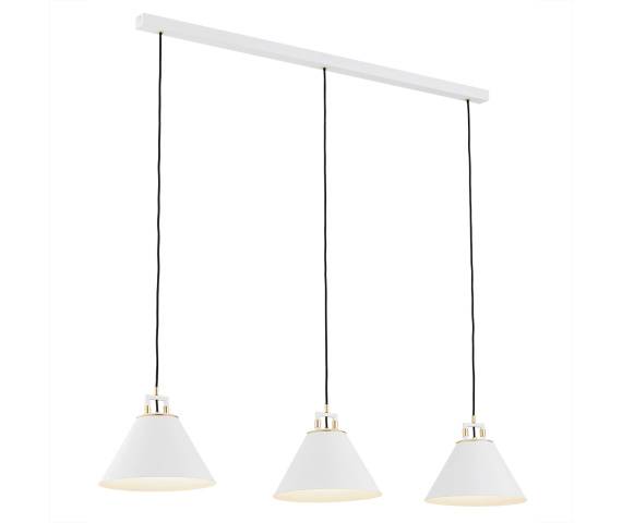 Lampa wisząca ORTE 6173 oprawa w kolorze białym ze złotymi elementami ARGON