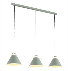 Lampa wisząca ORTE 6177 oprawa w kolorze szałwiowym ze złotymi elementami ARGON