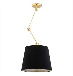 Lampa wisząca ZAKYNTOS PLUS 4896 oprawa w kolorze złotym z czarnym abażurem ARGON