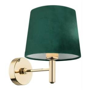 Kinkiet PONTE PLUS 8105 oprawa w kolorze złotym z zielonym abażurem ARGON