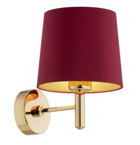 Kinkiet PONTE PLUS 8311 oprawa w kolorze złotym z czerwonym abażurem ARGON