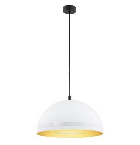 Lampa wisząca BONITA 8241 oprawa w kolorze czarnym z biało-złotym kloszem ARGON