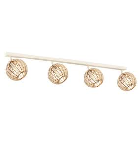 Lampa sufitowa PARULA 1820 oprawa w kolorze beżowym z drewnianymi kloszami ARGON