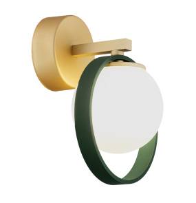 Kinkiet SATURNIA 8258 oprawa w kolorze złotym z zielonymi elementami ARGON