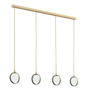 Lampa wisząca SATURNIA 1808 oprawa w kolorze złotym z zielonymi elementami ARGON