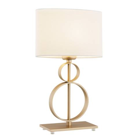 Lampa stołowa PERSEO 8310 oprawa w kolorze złotym z białym abażurem ARGON