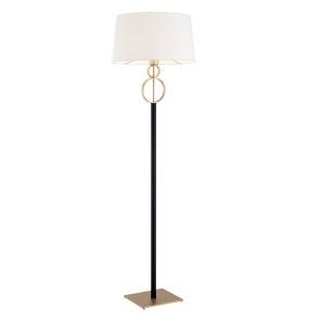 Lampa podłogowa PERSEO 8309 oprawa w kolorze czerni i złota z białym abażurem ARGON