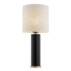Lampa stołowa RIVA 8316 oprawa w kolorze czarnym z elementami złota i lnianym abażurem ARGON