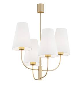 Żyrandol SAFIANO 1821 oprawa w kolorze złotym z białymi abażurami ARGON