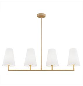 Żyrandol SAFIANO 1828 oprawa w kolorze złotym z białymi abażurami ARGON