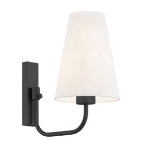 Kinkiet SAFIANO 8376 oprawa w kolorze czarnym z białym abażurem ARGON