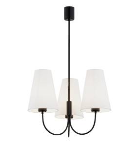 Żyrandol SAFIANO 6268 oprawa w kolorze czarnym z białymi abażurami ARGON