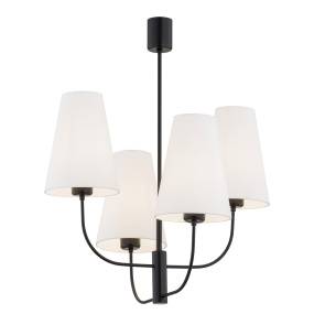 Żyrandol SAFIANO 1822 oprawa w kolorze czarnym z białymi abażurami ARGON