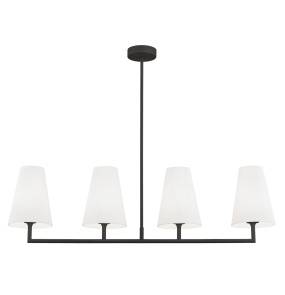 Żyrandol SAFIANO 1831 oprawa w kolorze czarnym z białymi abażurami ARGON