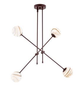 Lampa wisząca ABSOS 1842 oprawa w kolorze brązowym z marmurowymi kloszami ARGON