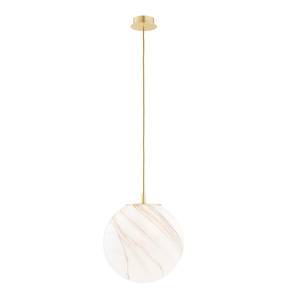 Lampa wisząca ALMIROS 8448 oprawa w kolorze szczotkowanego mosiądzu z marmurowym kloszem ARGON