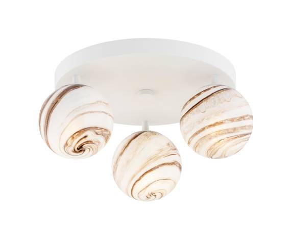 Lampa sufitowa FABIO 6291 oprawa w kolorze białym z marmurowymi kloszami ARGON