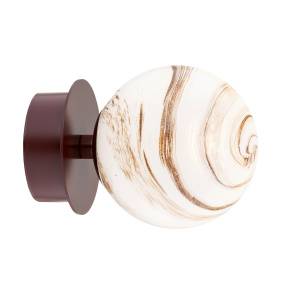 Kinkiet FABIO 8455 oprawa w kolorze czekoladowym z marmurowym kloszem ARGON