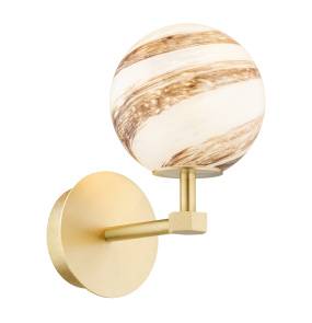 Kinkiet ARUBA 8500 oprawa w kolorze szczotkowanego złota z marmurowym kloszem ARGON