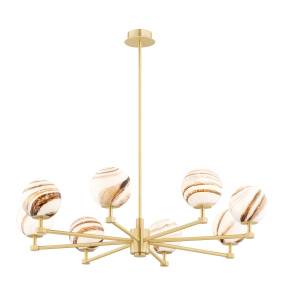 Żyrandol ARUBA 5067 oprawa w kolorze szczotkowanego mosiądzu z marmurowymi kloszami ARGON