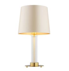 Lampa stołowa HAMPTON 8541 oprawa w kolorze szczotkowanego mosiądzu z beżowym abażurem ARGON