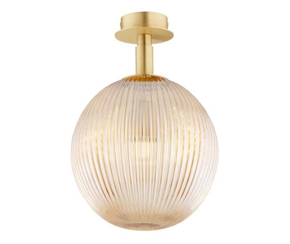 Lampa sufitowa PALOMA 8514 oprawa w kolorze szczotkowanego mosiądzu z miodowym kloszem ARGON