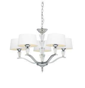 WYPRZEDAŻ Żyrandol FIENNES FIENNES-5NI oprawa w kolorze chromu z białymi abażurami ENDON