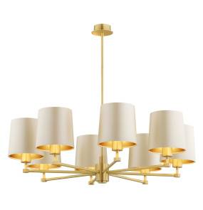 Żyrandol PRINCETON 5071 oprawa w kolorze szczotkowanego mosiądzu z beżowymi abażurami ARGON