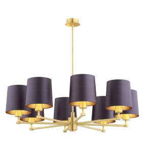 Żyrandol PRINCETON 5072 oprawa w kolorze szczotkowanego mosiądzu ze śliwkowymi abażurami ARGON