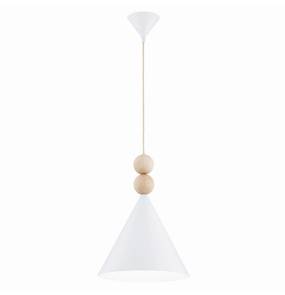Lampa wisząca KEGEL 8632 oprawa w kolorze białym z elementami drewna ARGON