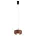 Lampa wisząca TEVO 8817 czarna oprawa z kloszem w kolorze terakota ARGON