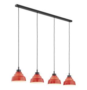 Lampa wisząca VENTURA 1859 oprawa w kolorze szczotkowanego tytanu i czerwieni ARGON