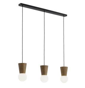 Lampa wisząca VOLANTE 6358 oprawa w kolorze czarnym z drewnianymi elementami ARGON