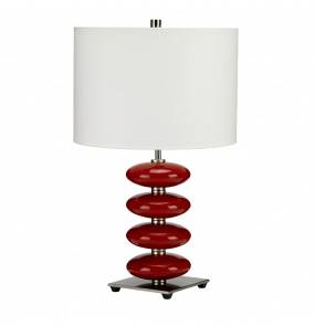 Lampa stołowa Onyx Red Elstead Lighting designerska oprawa w kolorze czerwonym