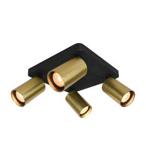 Lampa sufitowa Nesto SPL-23436-4S-BK-BRSS oprawa w kolorze czerni i złota ITALUX