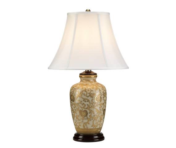 Lampa stołowa Gold Thistle Elstead Lighting klasyczna oprawa ze złotym zdobieniem