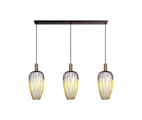 Lampa wisząca AURELIE 21442/03/10 oprawa w kolorze czerni i złota LUCIDE