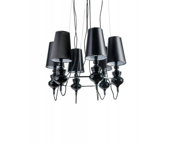 Lampa wisząca Baroco 6 AZ1379 AZzardo czarna oprawa w klasycznym stylu