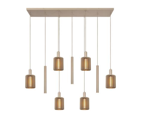 Lampa wisząca LAMBRES 45410/09/41 oprawa w kolorze beżowym LUCIDE