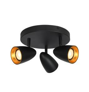 Lampa sufitowa Tino SPL-36748-3R-BK-GD oprawa w kolorze czerni i złota ITALUX