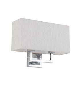 Kinkiet HOTEL MOOD 11784 oprawa w kolorze chromu z kremowym abażurem NOWODVORSKI LIGHTING