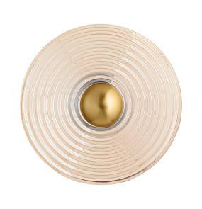 Kinkiet HELIOS ST-X007W amber oprawa w kolorze złotym z bursztynowym kloszem Step Into Design