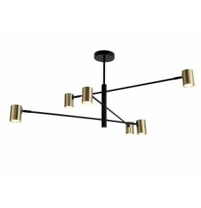 Lampa sufitowa PEDRO PEN4104-6GD+BK oprawa w kolorze czerni i złota ZUMA LINE