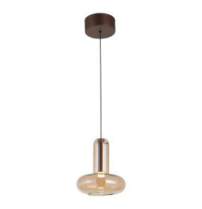 Lampa wisząca Carote PND-24011-1-COPP oprawa w kolorze miedzianym z bursztynowym kloszem ITALUX